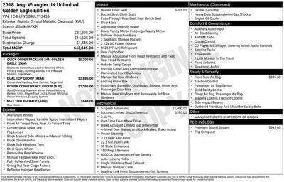 2018 Jeep Wrangler JK Unlimited Golden Eagle 4x4