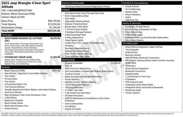 2023 Jeep Wrangler 4-Door Sport Altitude 4x4