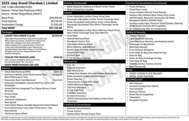 2025 Jeep Grand Cherokee L Limited 4x2