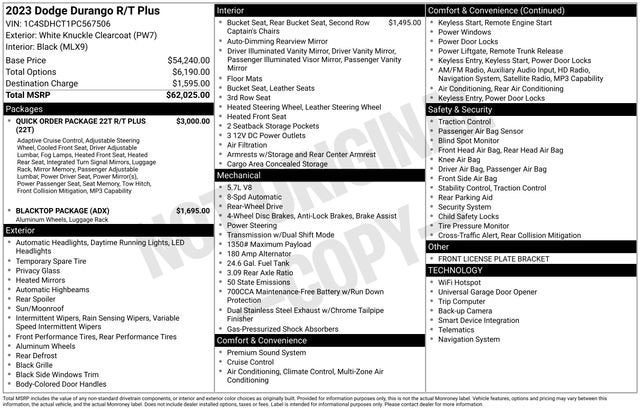 2023 Dodge Durango R/T Plus RWD