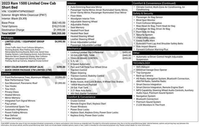 2023 RAM 1500 Limited Crew Cab 4x4 5'7" Box