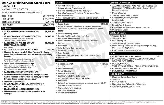 2017 Chevrolet Corvette Grand Sport Grand Sport 3LT