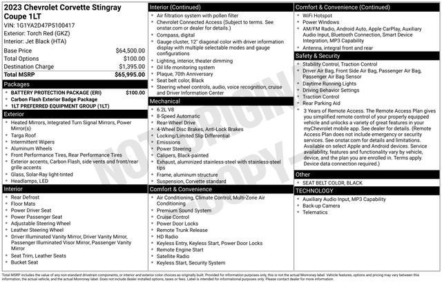 2023 Chevrolet Corvette Stingray 1LT