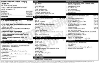 2023 Chevrolet Corvette Stingray 3LT