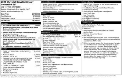 2024 Chevrolet Corvette Stingray 3LT