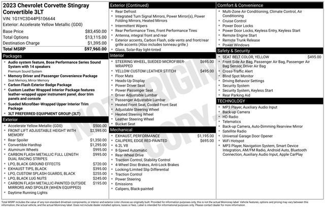 2023 Chevrolet Corvette Stingray 3LT