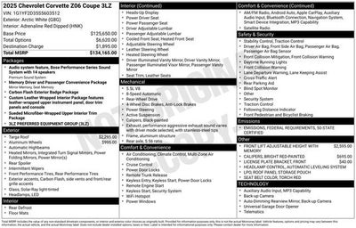 2025 Chevrolet Corvette Z06 3LZ
