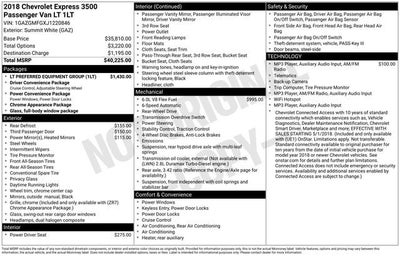 2018 Chevrolet Express Passenger 3500 LT