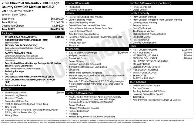 2020 Chevrolet Silverado 2500 HD High Country