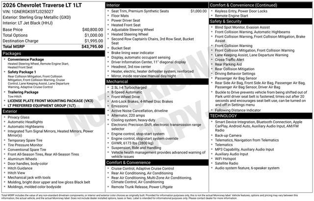 2026 Chevrolet Traverse LT