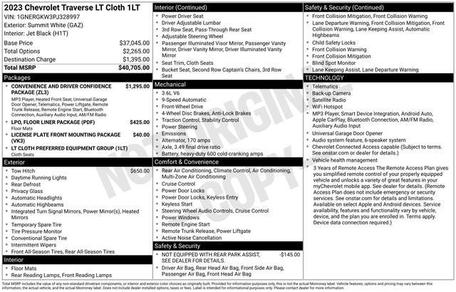 2023 Chevrolet Traverse LT Cloth