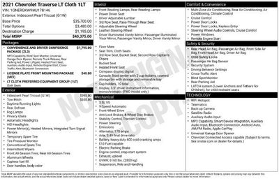 2021 Chevrolet Traverse LT Cloth