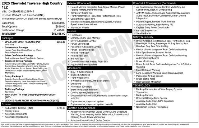 2025 Chevrolet Traverse High Country