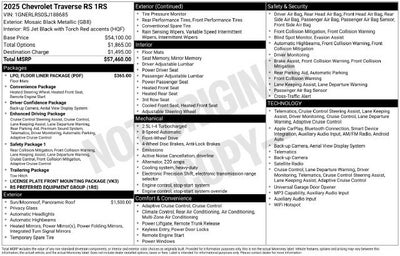2025 Chevrolet Traverse RS