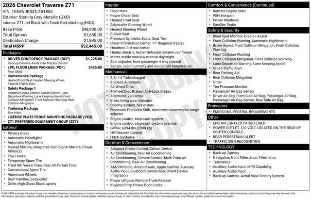 2026 Chevrolet Traverse Z71