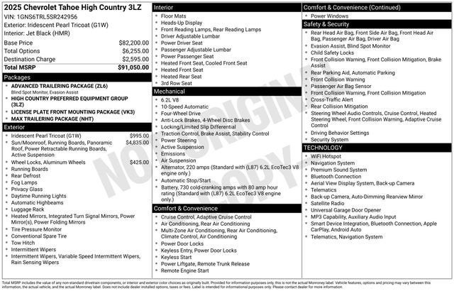 2025 Chevrolet Tahoe High Country