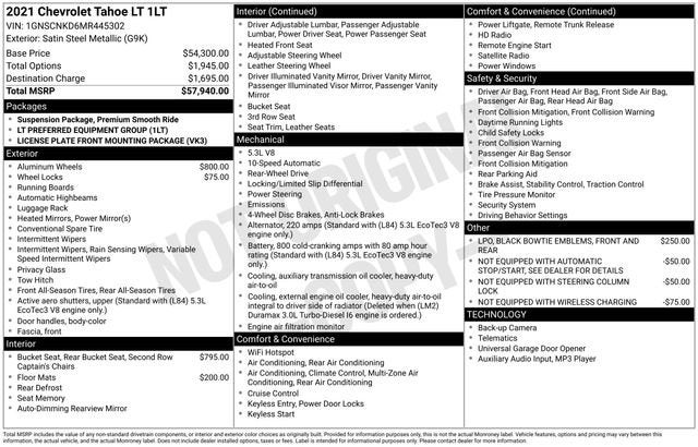 2021 Chevrolet Tahoe LT