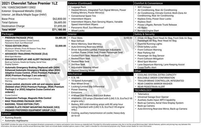 2021 Chevrolet Tahoe Premier