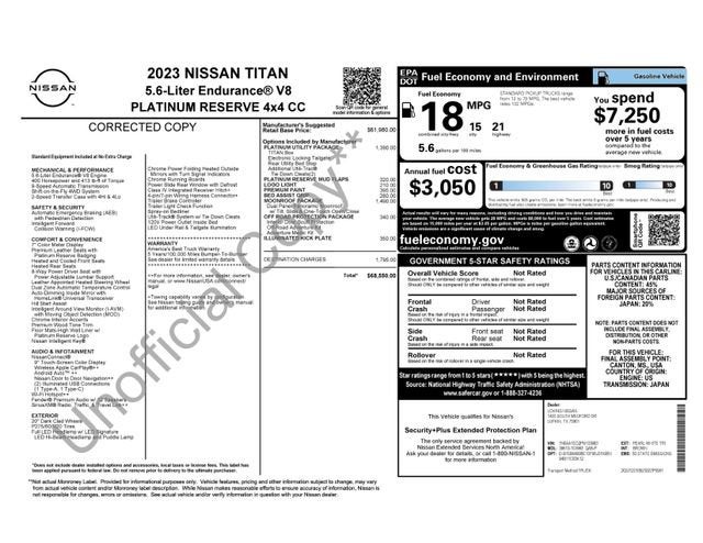2023 Nissan TITAN Crew Cab Platinum Reserve 4x4