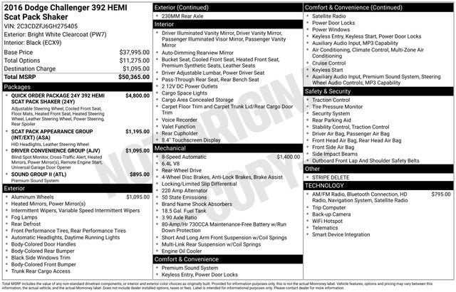 2016 Dodge Challenger 392 Hemi Scat Pack Shaker