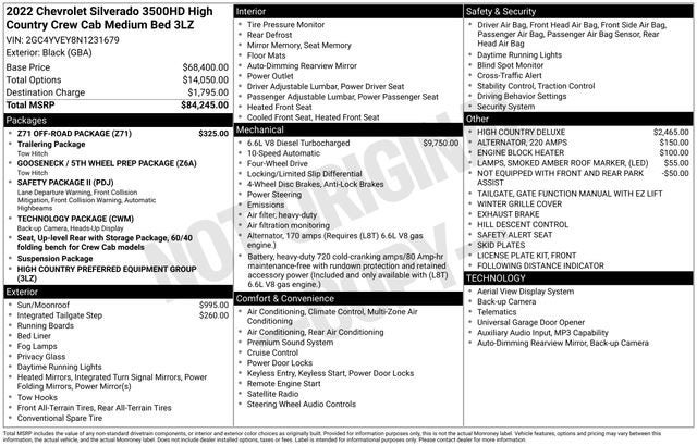 2022 Chevrolet Silverado 3500 HD High Country