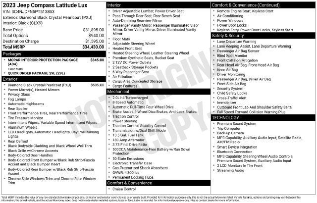 2023 Jeep Compass Latitude Lux FWD