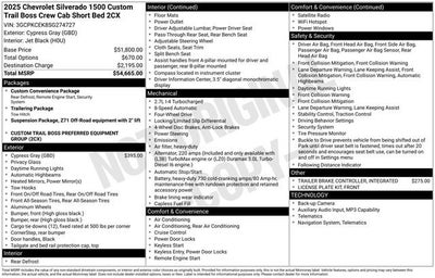 2025 Chevrolet Silverado 1500 Custom Trail Boss