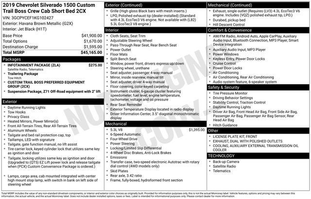 2019 Chevrolet Silverado 1500 Custom Trail Boss
