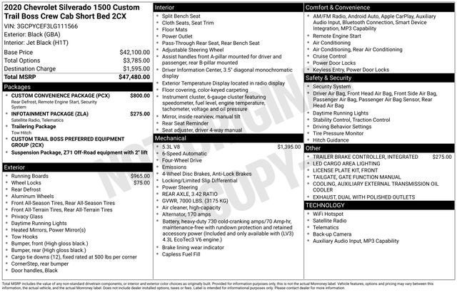 2020 Chevrolet Silverado 1500 Custom Trail Boss