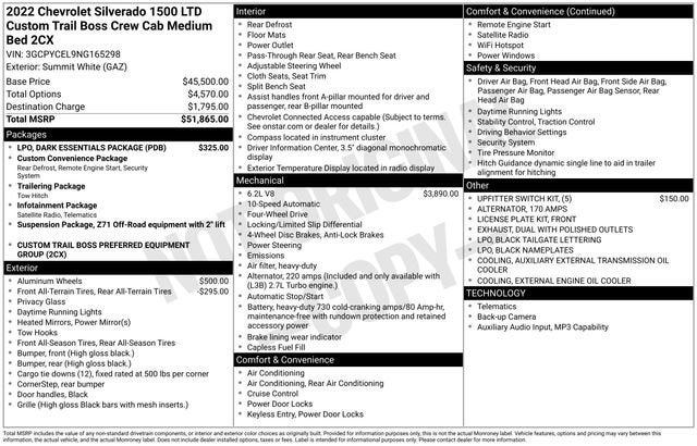 2022 Chevrolet Silverado 1500 LTD Custom Trail Boss