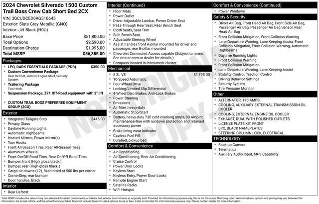 2024 Chevrolet Silverado 1500 Custom Trail Boss