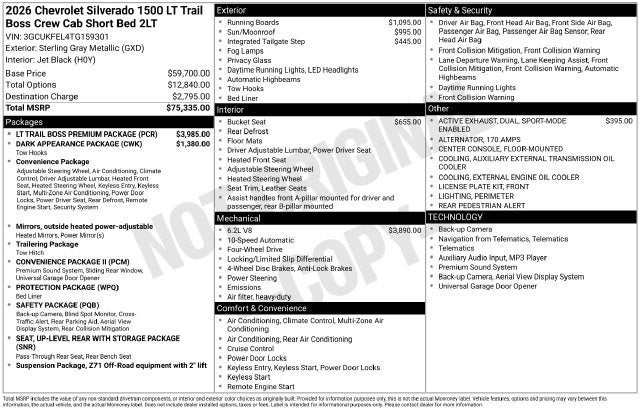 2026 Chevrolet Silverado 1500 LT Trail Boss