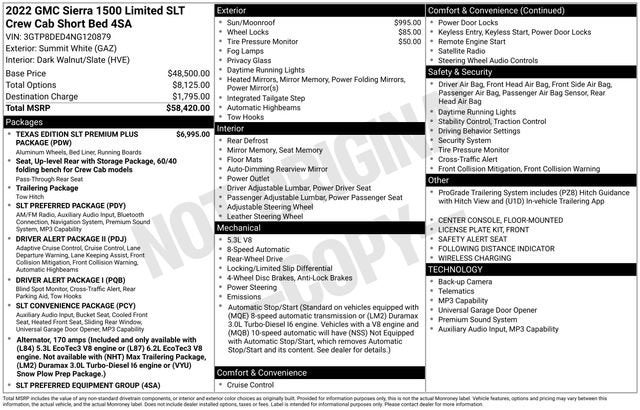 2022 GMC Sierra 1500 Limited SLT