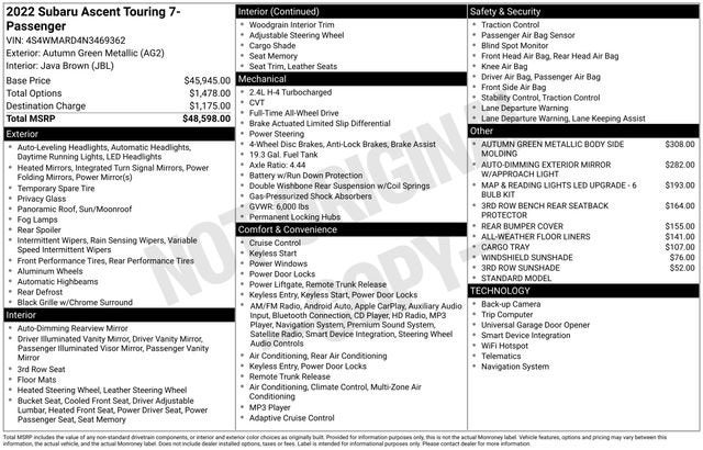 2022 Subaru Ascent Touring