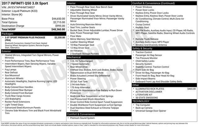 2017 INFINITI Q50 3.0t Sport